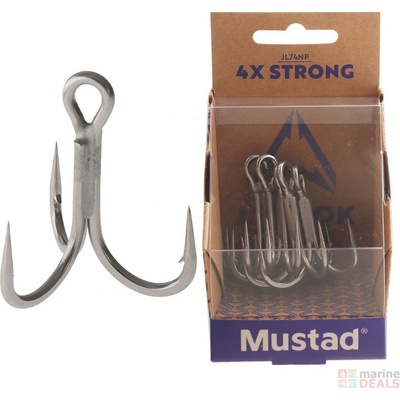 Mustad Trojháček JAW LOK INLINE TREBLE HOOK 4X STRONG vel.2 5 ks