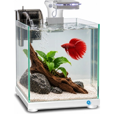 JK ANIMALS JK-A221 Akvarium biele 22×22×25 cm, 9 l