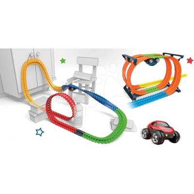 FleXtreme Discovery Set flexibilná autodráha Set Smoby so Superloops okruhmi a elektronickým autíčkom