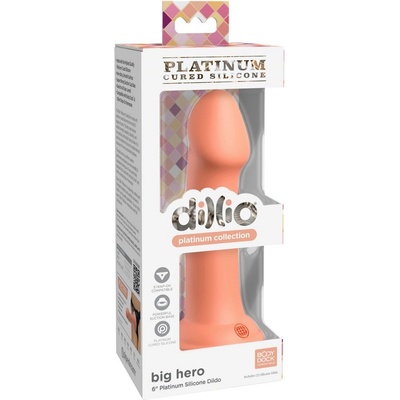 Dillio Platinum Big Hero oranžové, dildo s prísavkou 17,2 x 3,8 cm