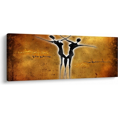 Obraz malby tanečního páru, jednodílný 100x40 cm