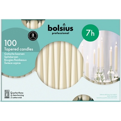 Bolsius Konická slonová kost v krabici 22x240 100 ks