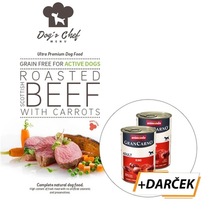 Dog´s Chef Roasted Scottish Beef with Carrots Active Dogs 12 kg