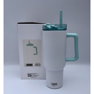 I Drink termohrnek Travel Mug s brčkem 1200 ml bílý