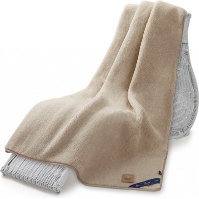 Wooline Vlněná deka z australského merina 600 g/m² krémově béžová 140x200