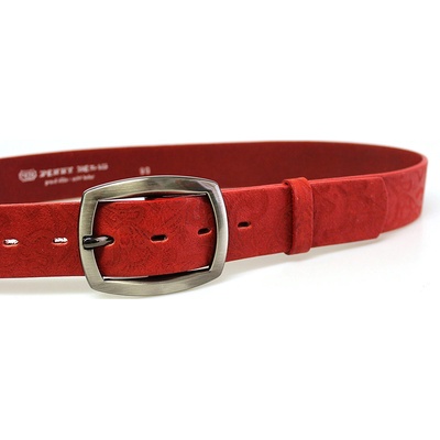 Penny Belts dámský kožený opasek EXKLUZIV 47-V2-90 červený