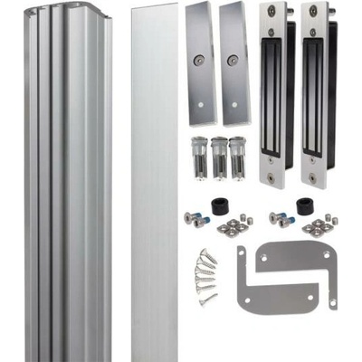 LOCINOX N LINE B MAG KIT 2500 S - sada prídržných elektromagnetov, dorazové a krycie lišty, pre krídlové bránky, strieborná