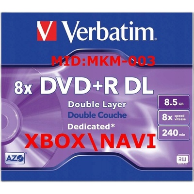 Verbatim DVD+R DL, 8,5GB 8x, AZO, jewel, 5ks (43541)