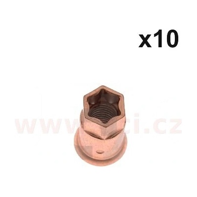 ACI Měděná matice M8x1,25 s přírubou (průměr 14mm), vnější šestihran, vnitřní torx, sada 10ks