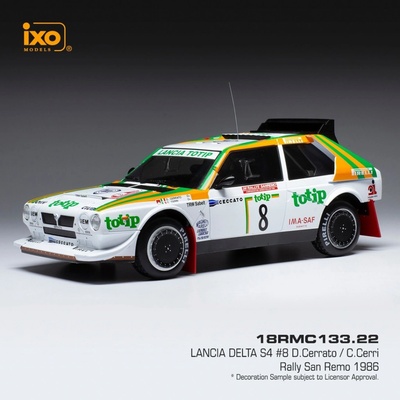 IXO Lancia Delta S4 No.8 Martini Rallye San Remo D.Cerrato/G.Cerri 1986 1:18