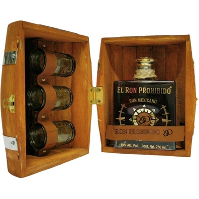 El Prohibido El Ron Prohibido XO 40% 0,7 l (dárkové balení 3 sklenice)