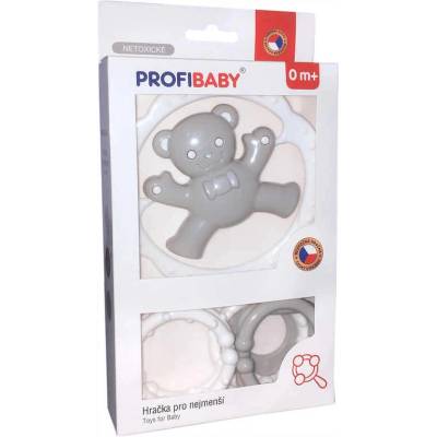 Profibaby hrkálka medvedík s tvarmi a hryzátkom pre bábätko