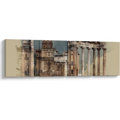 Obraz - Forum Romanum, Řím, Itálie, Čtyřdílný 160x40 cm