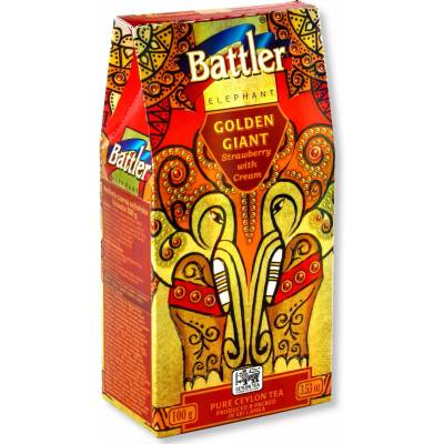 Battler Golden Giant Strawberry & Cream cejlónsky čierny čaj FBOP s príchuťou jahôd a smotany, 100 g
