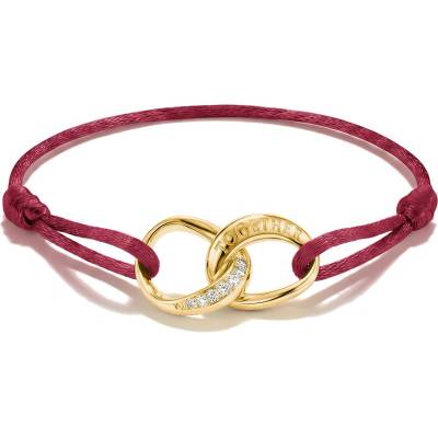 Thomas Sabo A2236-M03-10-L24V Textile Bracelet Together Gold-Plated, Adjustable