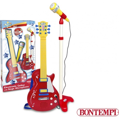 Bontempi kytara elektronická rocková s mikrofonem red – Hledejceny.cz