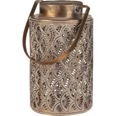 Dekorační kovová lucerna LACE GOLD, zlatá