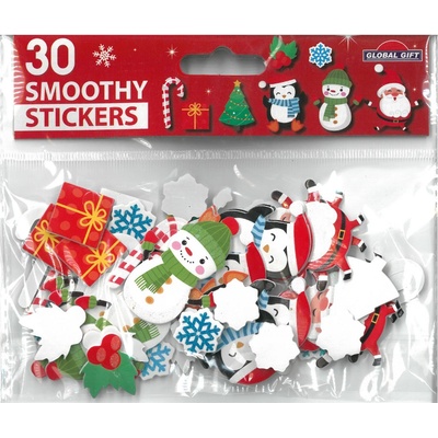 Samolepky GG vánoční pěnová SMS 290014 Santa Snowman Penguin