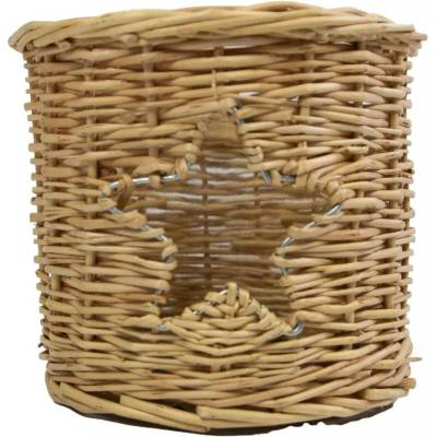 Přírodní proutěná lucerna / svícen s hvězdou Routti - Ø 13*12 cm - Mars & More