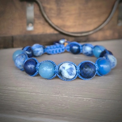 Marole Indigo Náramok z minerálov (Sodalit, Lapis Lazuli, Avanturín) 51174117572936