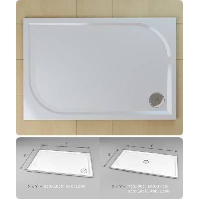 Roltechnik Vaničky - Sprchová vanička litý mramor iCAST RECTAN, biela - rozměr 100 cm 8000223
