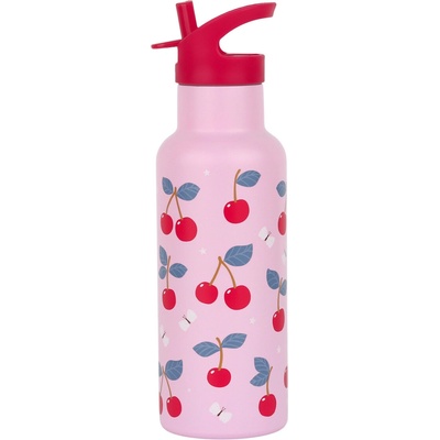 A Little Lovely Company nerezová láhev na pití 500 ml třešně