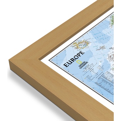 National Geographic Evropa - nástěnná mapa Classic 118 x 92 cm Varianta: mapa v dřevěném rámu, Provedení: Pegi jádro ořechu