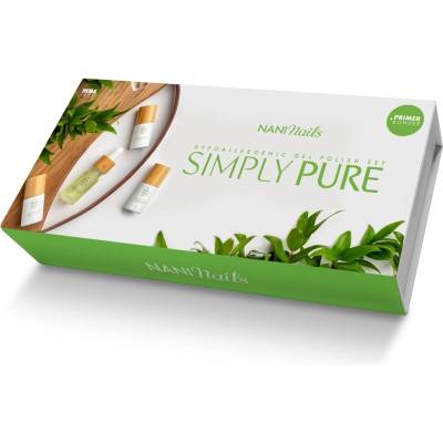 NaniNails Simly Pure NaniNails NANI Simply Pure vyživujúci olej na nechty 10 ml + NaniNails Simly Pure gélový lak na nechty s použitím UV/LED lampy 2x5 ml + NaniNails Simly Pure gélový lak na nechty s