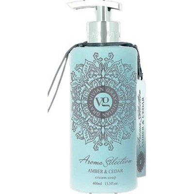 Vivian Gray Aroma Selection Amber & Cedar luxusní tekuté mýdlo s dávkovačem 400 ml