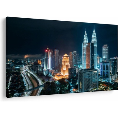 Obraz - Noc v Kuala Lumpur, jednodielne 150x100 cm