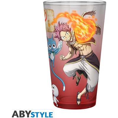 Abystyle Sklenice FAIRY TAIL Natsu Lucy Happy & Plue S7 400 ml
