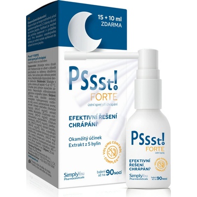 Pssst! FORTE ústní sprej při chrápání 15 + 10 ml