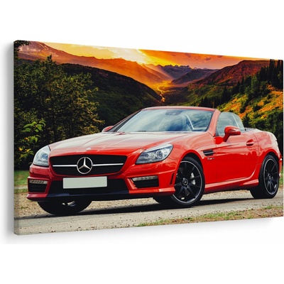 Obraz - červený Mercedes, jednodielne 120x80 cm