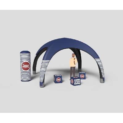 Výstavný systém outdoor SET, párty stan 4x4m, sedacie kocky, pneu tubus - SHADE