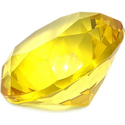 Milujeme Kameny Diamant z křišťálového skla - feng shui - žlutý - 4 cm