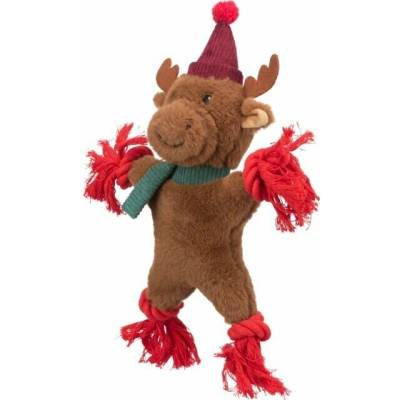 Xmas REINDEER vánoční sob 32 cm píská/šustí plyš/lano