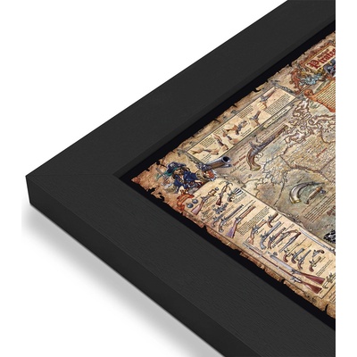 RayWorld Pirátská mapa světa - nástěnná mapa pro děti 138 x 97 cm Varianta: mapa v dřevěném rámu, Provedení: Pegi černý