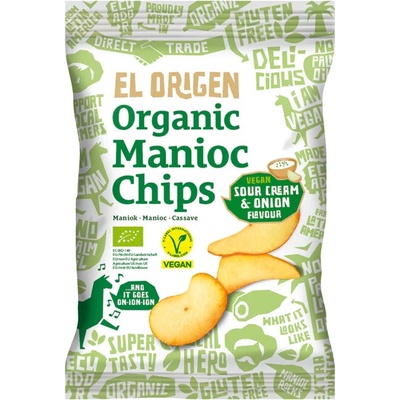 El Origen BIO maniokové chipsy kysaná smetana & cibule 75 g