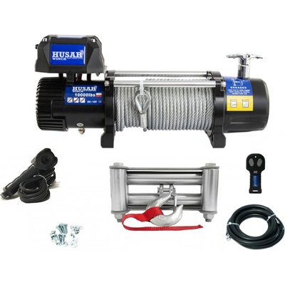 Elektrický offroad naviják 4,5t 12V ocelové lano 28m HUSARWINCH BST 10000