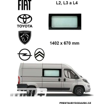 Boční pravé pevné okno L2, L3 a L4 | Citroen Jumper / Peugeot Boxer / Fiat Ducato / Opel Movano