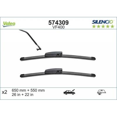 Valeo Silencio Flat Blade set 650+550 mm VA 574309