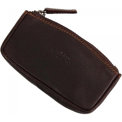 Klíčenka kožená na zip Hnědá