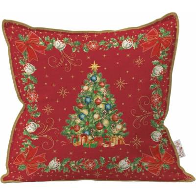 Easy Life Vankúš Stromček Christmas Heritage červený 45x45