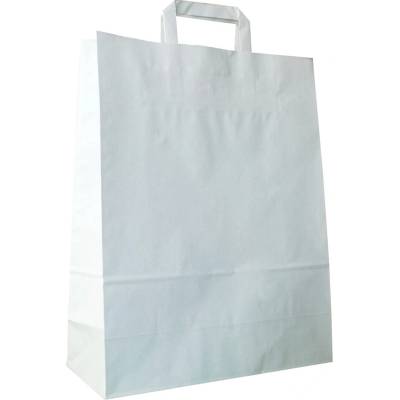 Papierová taška s plochým uchom 220x110x295 mm, biela