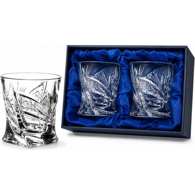 Bohemia Crystal Bohemia Crystal Broušené sklenice na panáky Quadro brus Kometa 2 x 55 ml