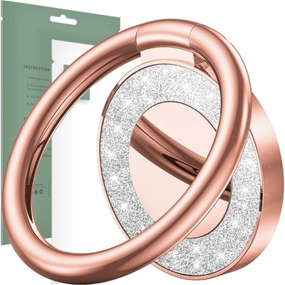 Pouzdro Tech-Protect Magnetic Phone Ring Náprstek / Prsten na mobilní telefon Třpytivé růžové