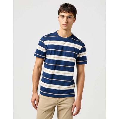 Wrangler tričko STRIPE TEE BLACK IRIS