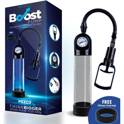 InToYou Boost Manual Penis Pump with Valve PSX03 Crystal
