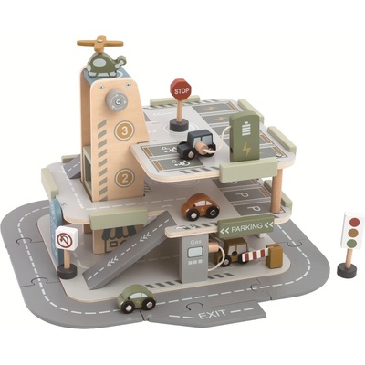 2Kids Toys Dřevěná garáž s cestou