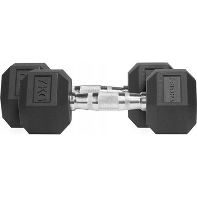 THORN FIT Pevné jednoručky potažené pogumované 2 x 7 kg